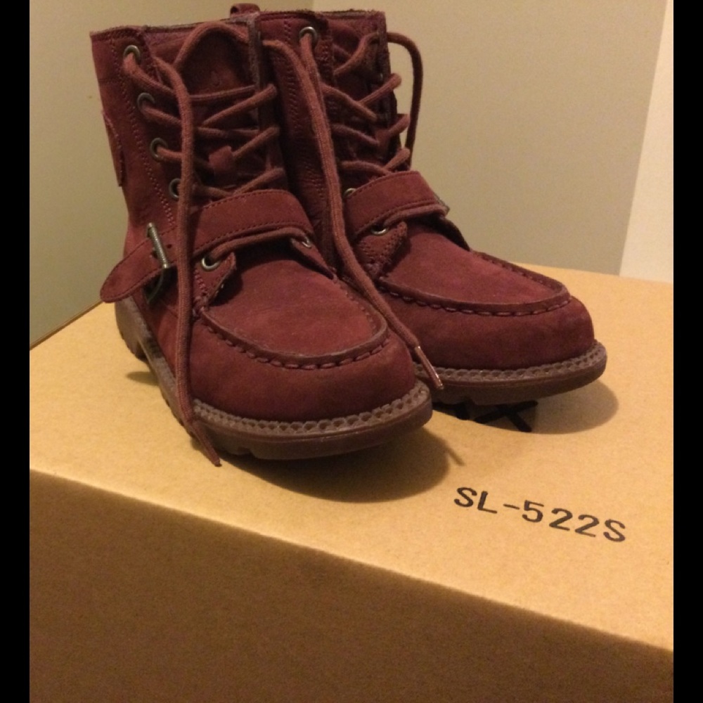 Boys Burgundy Ralph Lauren polo boots
